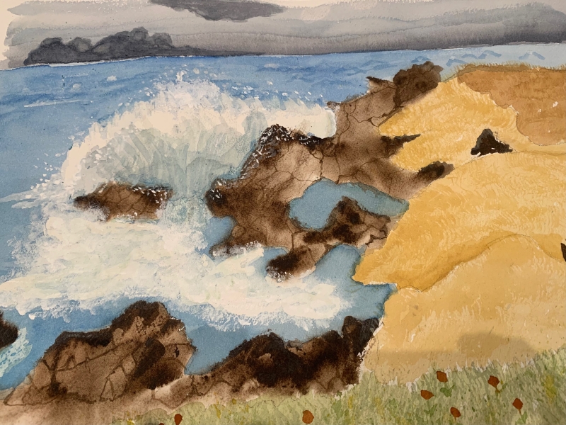 A Mighty Pacific Wave by artist K June Baker